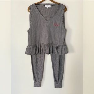 Wildfox Black & White Striped Set